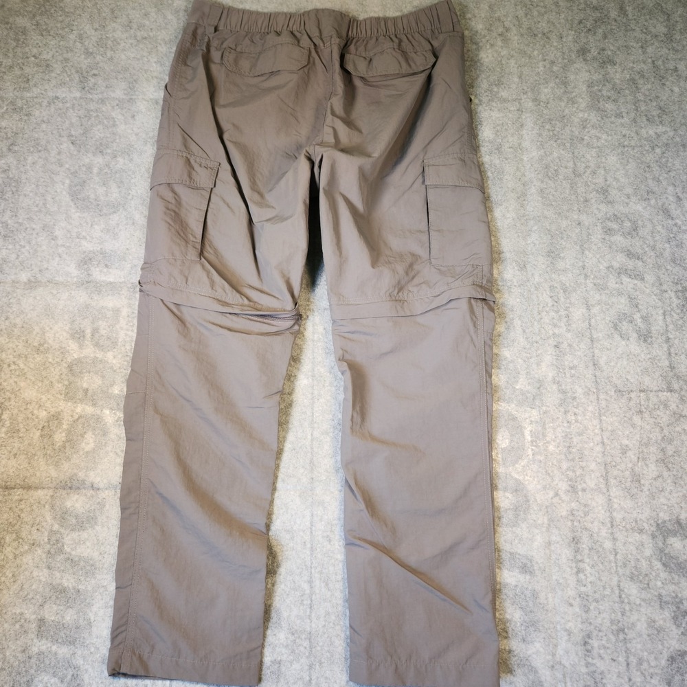 mountain ridge mens lg covertable hiking pants‎ gray nylon